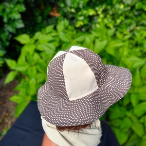  Női nyári varrott kalap, romantikus/ kombinált, beige - kakaó design mintás - ruha & divat - sál, sapka, kendő - kalap - Meska.hu