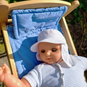 Légiós sapka/ baba / fehér lenvászon - baba - mama - babaruházat - babasapka - Meska.hu
