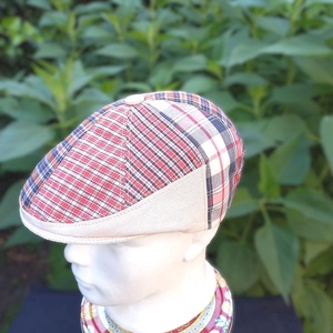 Design golf sapka / férfi- gyermek / nyári / piros- drapp tónusú  - Meska.hu