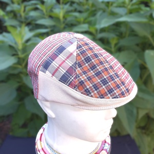 Design golf sapka / férfi- gyermek / nyári / piros- drapp tónusú  - ruha & divat - sál, sapka, kendő - sapka - Meska.hu