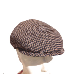 Golf sapka / őszi - téli / férfi / barnás kockás gyapjú tweed szövet - Meska.hu