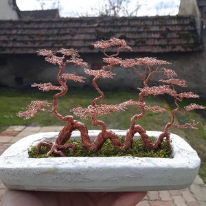 Fektetett drót bonsai fa csoport - Meska.hu