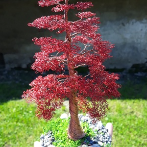 Fenyő alakú drót bonsai - otthon & lakás - dekoráció - asztal és polc dekoráció - bonsai - Meska.hu