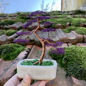 Színes drót bonsai - Meska.hu