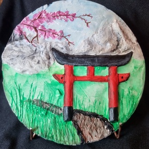Torii kapu gipsz öntvény, Otthon & Lakás, Dekoráció, Asztal és polc dekoráció, Asztaldísz, Festett tárgyak, Szobrászat, Meska