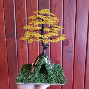 Citromsárga - fekete drót bonsai - Meska.hu