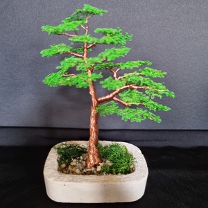 Zöld drót bonsai, Otthon & Lakás, Dekoráció, Asztal és polc dekoráció, Bonsai, Fémmegmunkálás, Mindenmás, MESKA