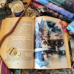 Roxfort télen KönyvOverlay Harry Potter sorozathoz - művészet - grafika & illusztráció - művészi nyomat - Meska.hu
