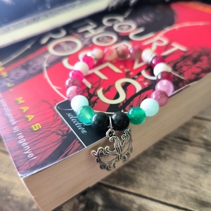 Tavasz udvara ásványkarkötő  új változat!- ACOTAR rajongóknak - ékszer - karkötő - karkötő medállal - Meska.hu