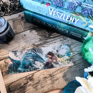 Spring Reading Dragon könyvjelző 1  - könyv & zene - könyvjelző - Meska.hu