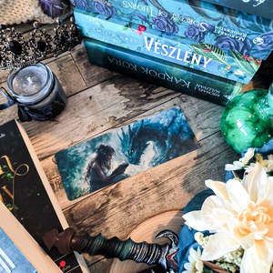 Dark Green Reading Dragon könyvjelző 1  - könyv & zene - könyvjelző - Meska.hu