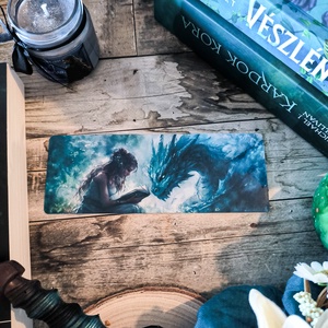 Dark Green Reading Dragon könyvjelző 1  - könyv & zene - könyvjelző - Meska.hu