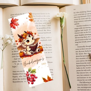 Bookdragon's Fall őszi könyvjelző, Könyv & Zene, Könyvjelző, Fotó, grafika, rajz, illusztráció, MESKA