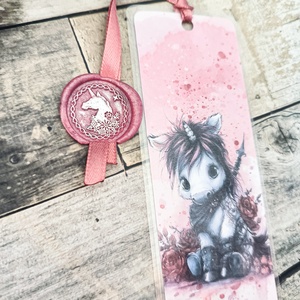 Dark Unicorn halálfejes laminált könyvjelző - könyv & zene - könyvjelző - Meska.hu