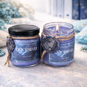 Quicksilver - szójaviasz könyves gyertya, Otthon & Életmód, Gyertya, illat, aroma, Gyertya, Gyertya-, mécseskészítés, MESKA