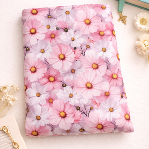 Rózsaszín virágos könyvvászon � Stílusos védelem kedvenc könyveidnek - Nagyméretű, Könyv & Zene, Könyvtok, Varrás, MESKA