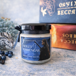 Violet Sorrengail - Fourth Wing - szójaviasz könyves gyertya - Meska.hu