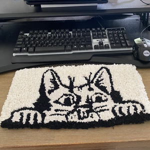 Tufting technikával készült cicás szőnyeg - otthon & életmód - lakástextil - szőnyeg - szövött szőnyeg - Meska.hu