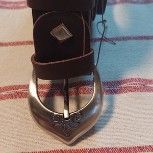 Barna bőr leveles öv - ruha & divat - öv & övcsat - öv - Meska.hu