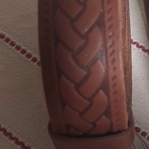 Hármas fonat mintás marhabőr öv - Meska.hu