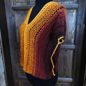 horgolt rövid bő laza s-m-es felső - Meska.hu