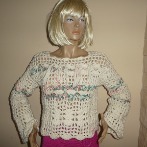 horgolt meleg bő laza s-m-es pulcsi - Meska.hu