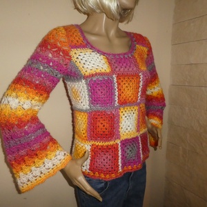 horgolt felső s-m-es - ruha & divat - női ruha - mellény - Meska.hu