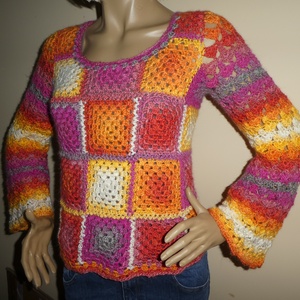 horgolt felső s-m-es - ruha & divat - női ruha - mellény - Meska.hu