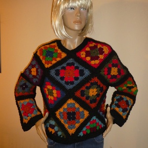 horgolt pulcsi m-es - ruha & divat - női ruha - mellény - Meska.hu