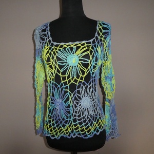 horgolt felső 3/4-es ujjú s-m-es , Ruha & Divat, Női ruha, Mellény, Horgolás, MESKA