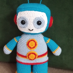 Horgolt robot  - játék & sport - plüssállat & játékfigura - robot & gép - Meska.hu