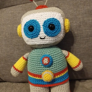 Horgolt robot  - játék & sport - plüssállat & játékfigura - robot & gép - Meska.hu