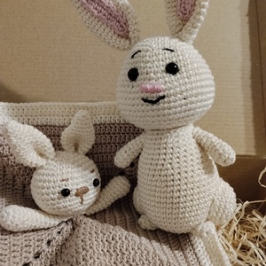 Nyuszis szett , Baba - mama, Baba játékok, Szundikendő, alvóka, Horgolás, MESKA