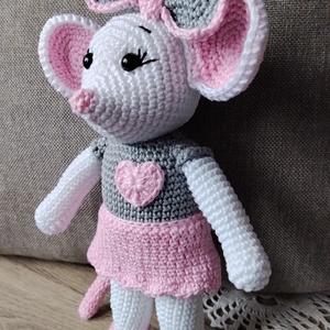 Horgolt egér  - játék & sport - plüssállat & játékfigura - egér - Meska.hu