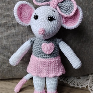 Horgolt egér  - játék & sport - plüssállat & játékfigura - egér - Meska.hu