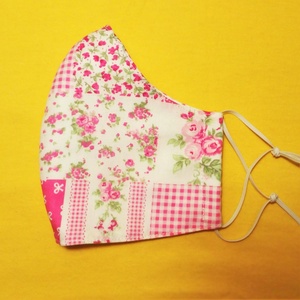Virágos patchwork mintás arcmaszk, szájmaszk, Ruha & Divat, Maszk, Arcmaszk, Varrás, MESKA