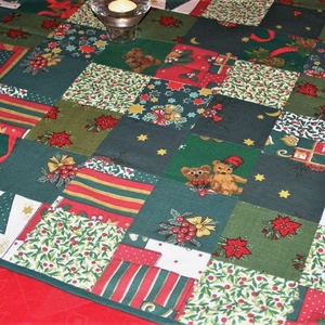 PATCHWORK KARÁCSONYI terítő 100% pamut - otthon & életmód - konyhafelszerelés, tálalás - tálalás - terítő - Meska.hu
