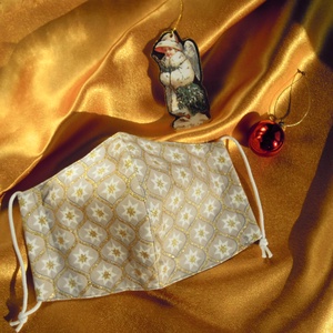 Csillagmintás karácsonyi,  alkalmi M méretű női maszk, Ruha & Divat, Maszk, Arcmaszk, Varrás, MESKA