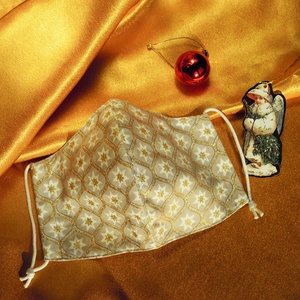 Csillagmintás karácsonyi,  alkalmi M méretű női maszk - ruha & divat - maszk, arcmaszk - Meska.hu