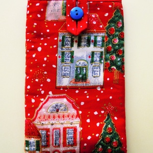 Karácsonyi házikós szemüvegtok, mobiltok, bármitartó - Meska.hu