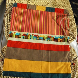 Csíkos, színes, pamut gymbag, hátizsák, tornazsák -  - Meska.hu