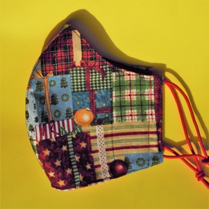 Szolíd karácsonyi mintás M méretű maszk -  - Meska.hu