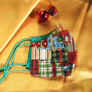 Szolíd karácsonyi mintás M méretű maszk -  - Meska.hu