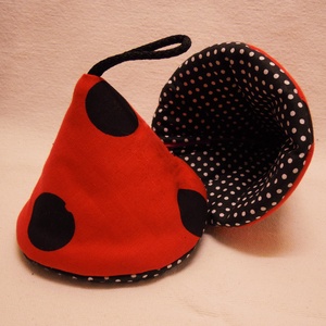 Piros-fekete katica pöttyös - edényfogó , Otthon & Életmód, Konyhafelszerelés, tálalás, Konyhai textil, Edényfogó & Edényfedő, Varrás, MESKA