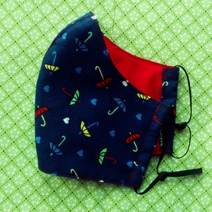 Színes esernyők - sötétkék alapon M női méret szájmaszk - női - női - Meska.hu