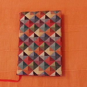 Színes háromszögek - textil könyvborító - Meska.hu