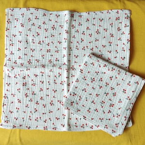 2 db cseresznyés duplagéz törlőrongy - papírtörlő helyett - otthon & életmód - konyhafelszerelés, tálalás - konyhai textil - konyharuha & törlőkendő - Meska.hu