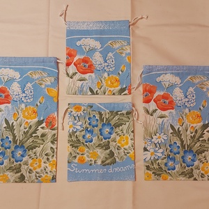 NYÁRI ÁLOM - 4 db vászon zsák - táska & tok - bevásárlás & shopper táska - zöldség/gyümölcs zsák - Meska.hu