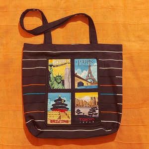 Bevásárló szatyor - városképekkel - táska & tok - bevásárlás & shopper táska - shopper, textiltáska, szatyor - Meska.hu