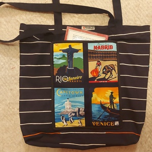 Bevásárló szatyor - városképekkel - táska & tok - bevásárlás & shopper táska - shopper, textiltáska, szatyor - Meska.hu